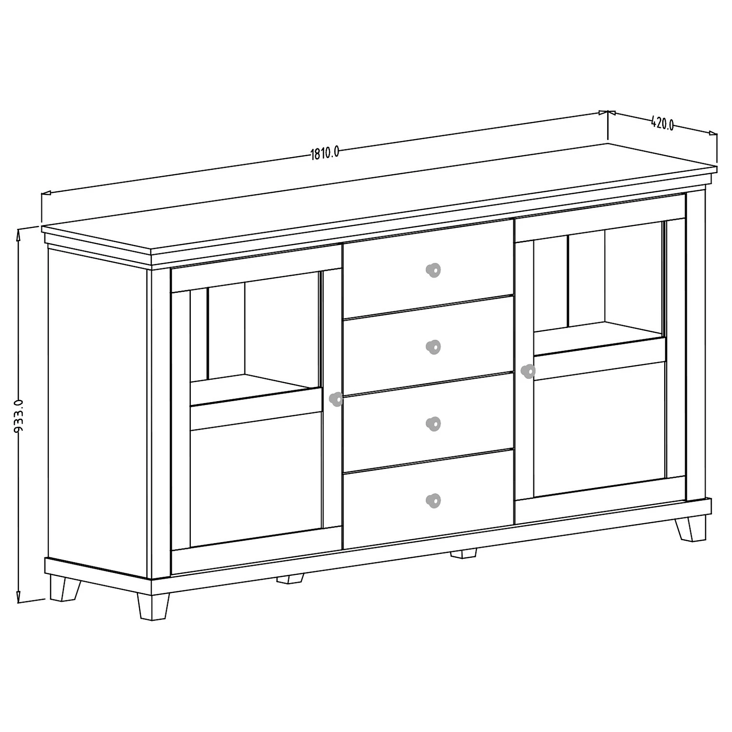 Ridgevalley Sideboard Emmanuela I - Kiefer Weiß Dekor 7 Ridgevalley Sideboard Emmanuela I - Kiefer Weiß Dekor – Bild 5