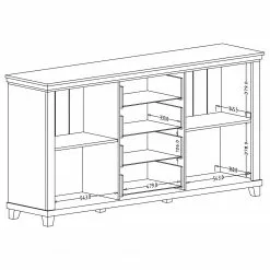 Ridgevalley Sideboard Emmanuela I - Kiefer Weiß Dekor 13 Ridgevalley Sideboard Emmanuela I - Kiefer Weiß Dekor -Büromöbel Verkaufsgeschäft 1000339993 220317 501 SKETCH DETAILS P000000001000339993 sketch