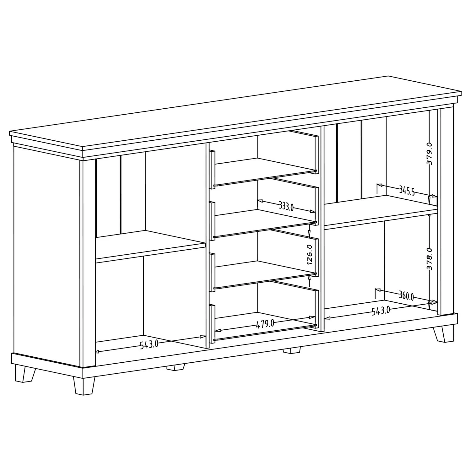 Ridgevalley Sideboard Emmanuela I - Kiefer Weiß Dekor 8 Ridgevalley Sideboard Emmanuela I - Kiefer Weiß Dekor – Bild 6