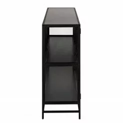 Red Living Sideboard Coogee IV - Glas / Metall - Schwarz -Büromöbel Verkaufsgeschäft 1000340385 220318 050 DETAILS P000000001000340385