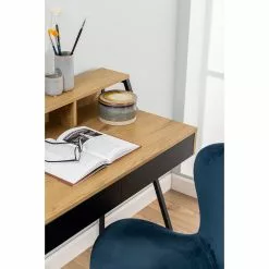 Mørteens Schreibtisch Reims - Wildeiche Dekor / Schwarz -Büromöbel Verkaufsgeschäft 1000341076 220323 037 DETAILS P000000001000341076