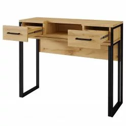 Red Living Schreibtisch Sonny - (Ausziehbar) Wotaneiche Dekor / Schwarz -Büromöbel Verkaufsgeschäft 1000341081 220322 030 DETAILS P000000001000341081