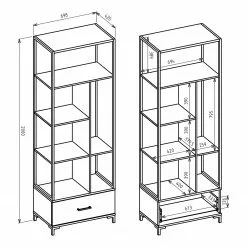 Red Living Büroregal Roslin - Weiß -Büromöbel Verkaufsgeschäft 1000341082 220322 500 SKETCH DETAILS P000000001000341082 sketch