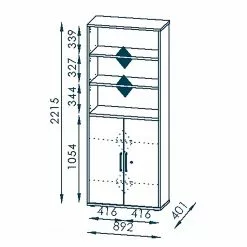 Maja Möbel Aktenschrank Homebase II - Eiche Riviera Dekor -Büromöbel Verkaufsgeschäft 1000342020 220325 500 SKETCH DETAILS P000000001000342020 sketch