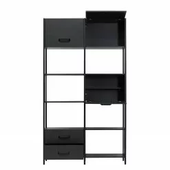 Red Living Regal Sarhua - Kiefer massiv / Metall - Kiefer Schwarz / Schwarz -Büromöbel Verkaufsgeschäft 1000342107 220407 030 DETAILS P000000001000342107