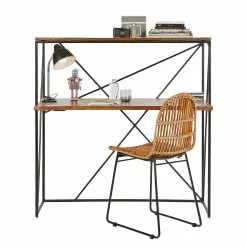 Tom Tailor Schreibtisch-Kombination Piketon I - Mango massiv / Aluminium - Mango / Schwarz -Büromöbel Verkaufsgeschäft 1000342408 220325 045 DETAILS P000000001000342408