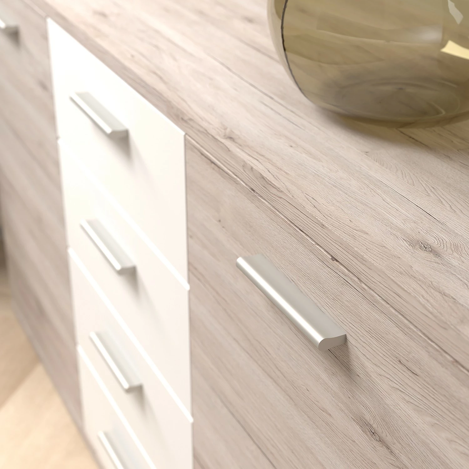 Loftscape Sideboard Piemont II - Weiß / Sandeiche Dekor 6 Loftscape Sideboard Piemont II - Weiß / Sandeiche Dekor – Bild 4