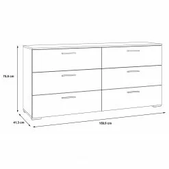 Loftscape Sideboard Perryton - Weiß / Eiche Sonoma Dekor -Büromöbel Verkaufsgeschäft 1000342469 220404 500 SKETCH DETAILS P000000001000342469 sketch