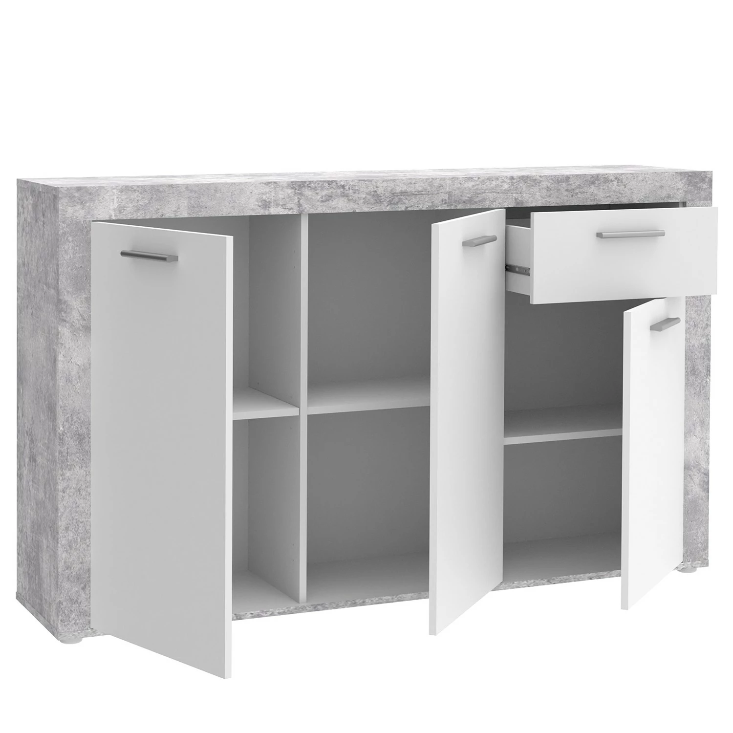 Loftscape Sideboard Ballito II - Weiß / Beton Dekor 8 Loftscape Sideboard Ballito II - Weiß / Beton Dekor – Bild 6