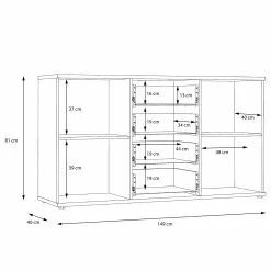 Loftscape Sideboard Piemont I - Schwarz / Eiche Bianco Dekor -Büromöbel Verkaufsgeschäft 1000342479 220404 501 SKETCH DETAILS P000000001000342479 sketch