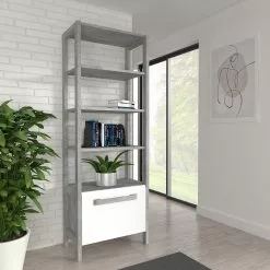 Loftscape Regal Toscana - Hochglanz Weiß / Eiche Grau Dekor -Büromöbel Verkaufsgeschäft 1000342499 220331 020 MOOD DETAILS P000000001000342499 mood