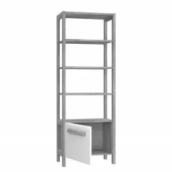 Loftscape Regal Toscana - Hochglanz Weiß / Eiche Grau Dekor -Büromöbel Verkaufsgeschäft 1000342499 220331 040 DETAILS P000000001000342499