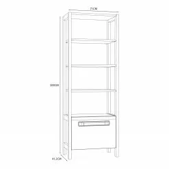 Loftscape Regal Toscana - Hochglanz Weiß / Eiche Grau Dekor -Büromöbel Verkaufsgeschäft 1000342499 220331 500 SKETCH DETAILS P000000001000342499 sketch