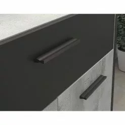 Loftscape Sideboard Sahil - Eiche Sorrento Grau Dekor / Schwarz -Büromöbel Verkaufsgeschäft 1000342503 220413 045 DETAILS P000000001000342503