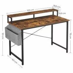 Red Living Schreibtisch Rio - Eiche Rustikal Dekor / Schwarz -Büromöbel Verkaufsgeschäft 1000343003 220407 500 SKETCH DETAILS P000000001000343003 sketch