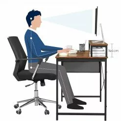 Red Living Schreibtisch Rio - Eiche Rustikal Dekor / Schwarz -Büromöbel Verkaufsgeschäft 1000343003 220407 501 SKETCH DETAILS P000000001000343003 sketch