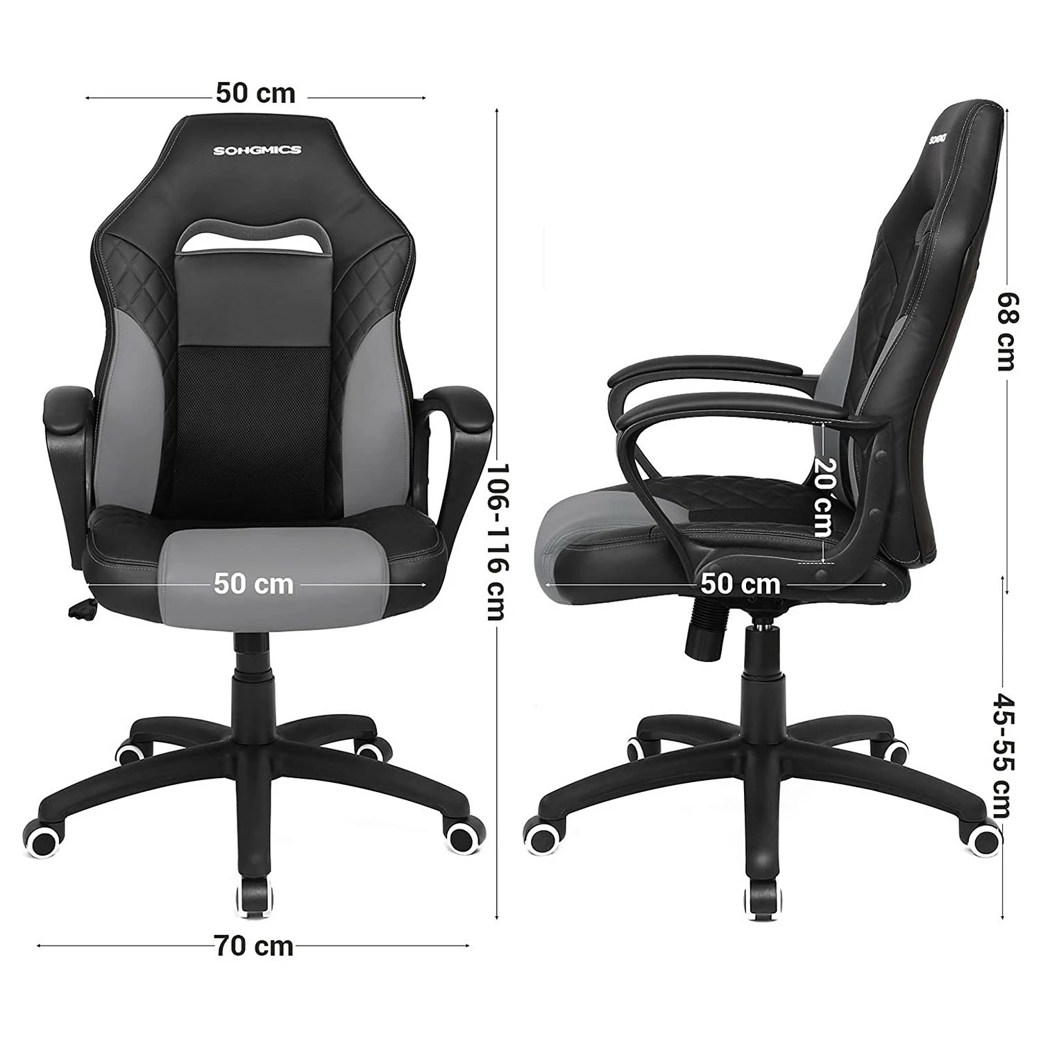 Fredriks Bürostuhl Save - Kunstleder / Kunststoff - Schwarz / Grau 9 Fredriks Bürostuhl Save - Kunstleder / Kunststoff - Schwarz / Grau – Bild 7