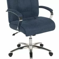 Duo Collection Chefsessel Benno - Webstoff / Metall - Marineblau / Chrom -Büromöbel Verkaufsgeschäft 1000343750 220411 040 DETAILS P000000001000343750