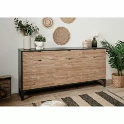 Loftscape Sideboard Mid West I - Bambus Dekor / Anthrazit -Büromöbel Verkaufsgeschäft 1000344591 220407 021 MOOD DETAILS P000000001000344591 mood