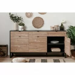 Loftscape Sideboard Mid West I - Bambus Dekor / Anthrazit -Büromöbel Verkaufsgeschäft 1000344591 220407 022 MOOD DETAILS P000000001000344591 mood