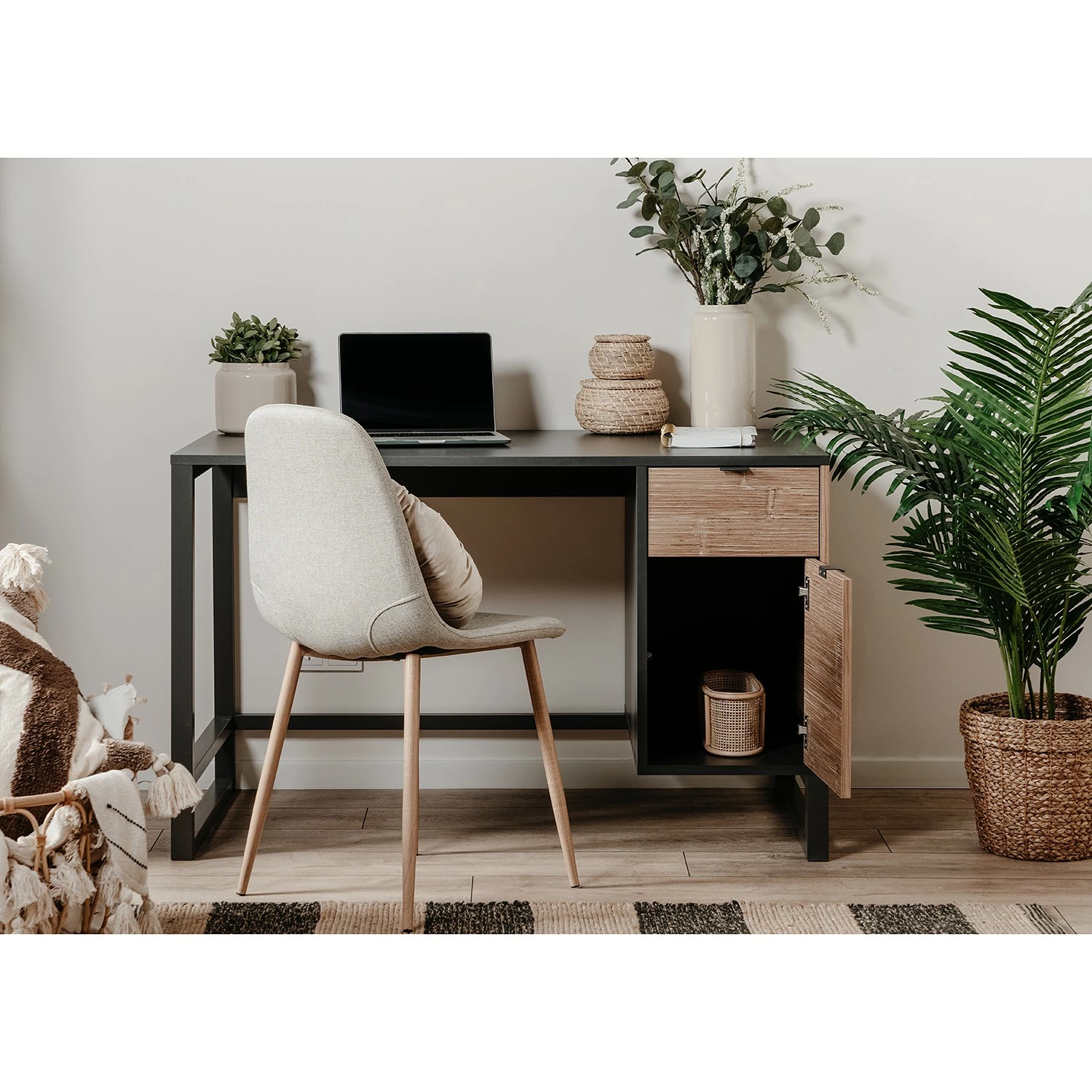 Loftscape Schreibtisch Mid West - Anthrazit / Bambus Dekor 7 Loftscape Schreibtisch Mid West - Anthrazit / Bambus Dekor – Bild 5