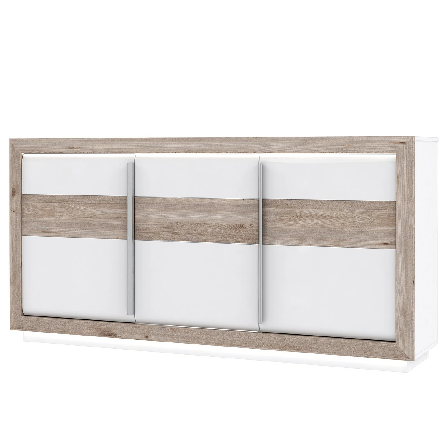 Loftscape Sideboard Wilander - Inkl. Beleuchtung - Hochglanz Weiß / Eiche Nelson Dekor 3 Loftscape Sideboard Wilander - Inkl. Beleuchtung - Hochglanz Weiß / Eiche Nelson Dekor