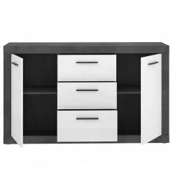 Loftscape Sideboard Vetras - Hochglanz Weiß / Beton Dekor -Büromöbel Verkaufsgeschäft 1000344673 220414 035 DETAILS P000000001000344673