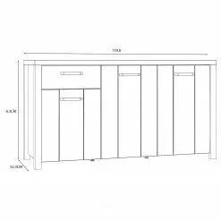Red Living Sideboard Westlock I - Esche Dekor / Schwarz -Büromöbel Verkaufsgeschäft 1000344678 220414 500 SKETCH DETAILS P000000001000344678 sketch