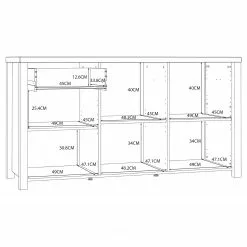 Red Living Sideboard Westlock I - Esche Dekor / Schwarz -Büromöbel Verkaufsgeschäft 1000344678 220414 501 SKETCH DETAILS P000000001000344678 sketch