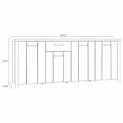 Red Living Sideboard Westlock II - Esche Dekor / Schwarz 20 Red Living Sideboard Westlock II - Esche Dekor / Schwarz -Büromöbel Verkaufsgeschäft 1000344679 220414 500 SKETCH DETAILS P000000001000344679 sketch