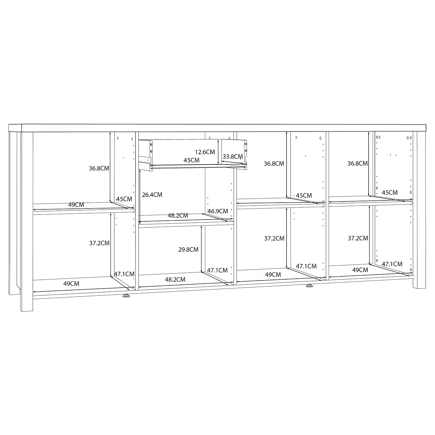 Red Living Sideboard Westlock II - Esche Dekor / Schwarz 12 Red Living Sideboard Westlock II - Esche Dekor / Schwarz – Bild 10