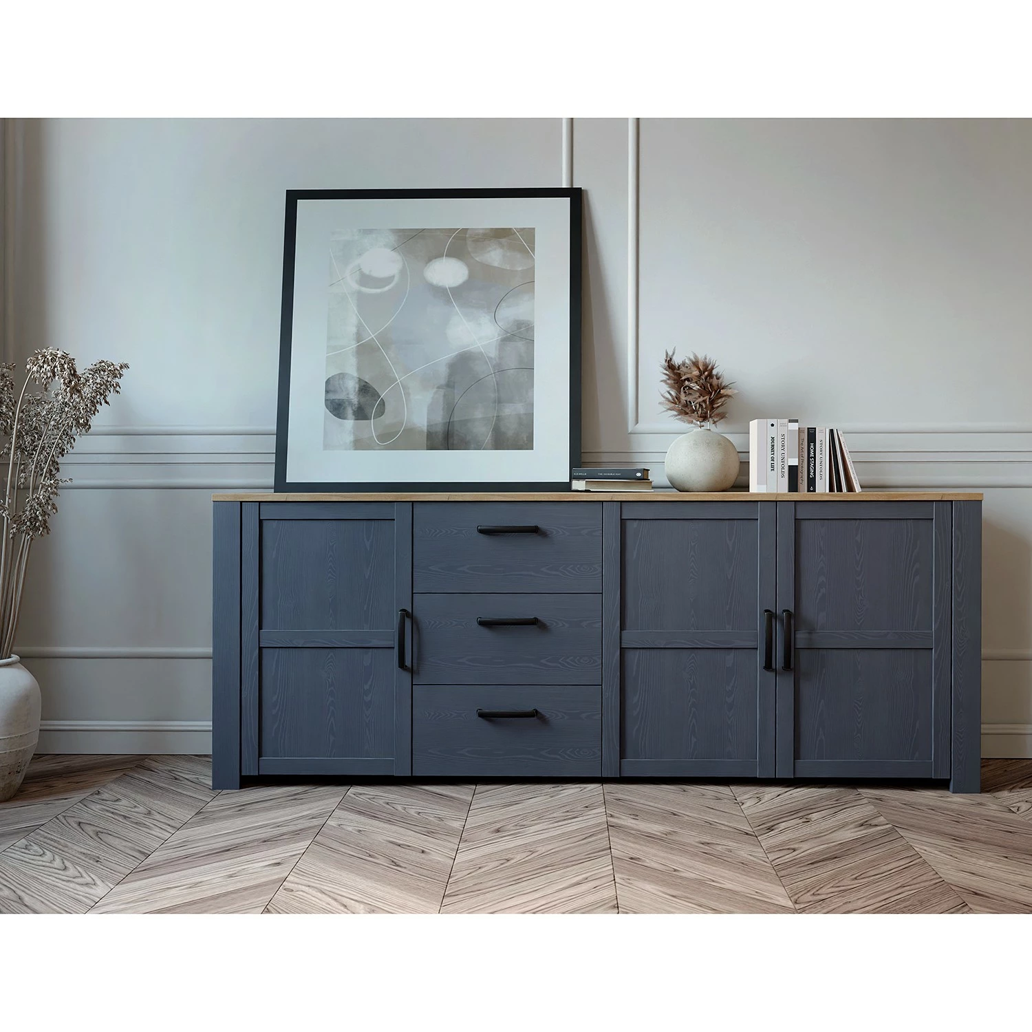 Ridgevalley Sideboard Vassia II - Eiche Navy Dekor / Eiche Riviera Dekor 4 Ridgevalley Sideboard Vassia II - Eiche Navy Dekor / Eiche Riviera Dekor – Bild 2