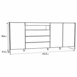 Loftscape Sideboard Urban II - Inkl. Beleuchtung - Weiß / Eiche Grau Dekor 16 Loftscape Sideboard Urban II - Inkl. Beleuchtung - Weiß / Eiche Grau Dekor -Büromöbel Verkaufsgeschäft 1000344689 220414 500 SKETCH DETAILS P000000001000344689 sketch