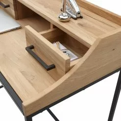 Ars manufacti Schreibtisch Poesie - Eiche massiv / Metall - Eiche / Schwarz -Büromöbel Verkaufsgeschäft 1000346340 220826 031 DETAILS P000000001000346340