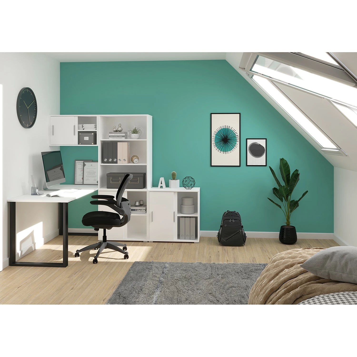 Fredriks Aktenschrank-Kombination Thamali VIII - Weiß 5 Fredriks Aktenschrank-Kombination Thamali VIII - Weiß – Bild 3