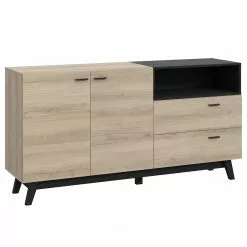 Loftscape Sideboard Pesaro I - Eiche Artisan Dekor / Schwarz