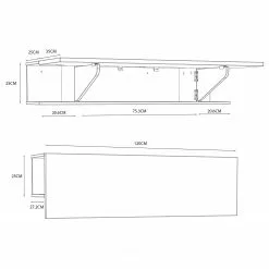 Fredriks Wandschreibtisch Warner - Weiß / Anthrazit 13 Fredriks Wandschreibtisch Warner - Weiß / Anthrazit -Büromöbel Verkaufsgeschäft 1000348140 220505 500 SKETCH DETAILS P000000001000348140 sketch