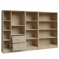 Fredriks Regalwand Wardell (3-teilig) - Eiche Sonoma Dekor -Büromöbel Verkaufsgeschäft 1000348162 220505 033 DETAILS P000000001000348162