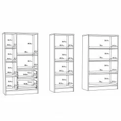 Fredriks Regalwand Wardell (3-teilig) - Eiche Sonoma Dekor -Büromöbel Verkaufsgeschäft 1000348162 220505 501 SKETCH DETAILS P000000001000348162 sketch