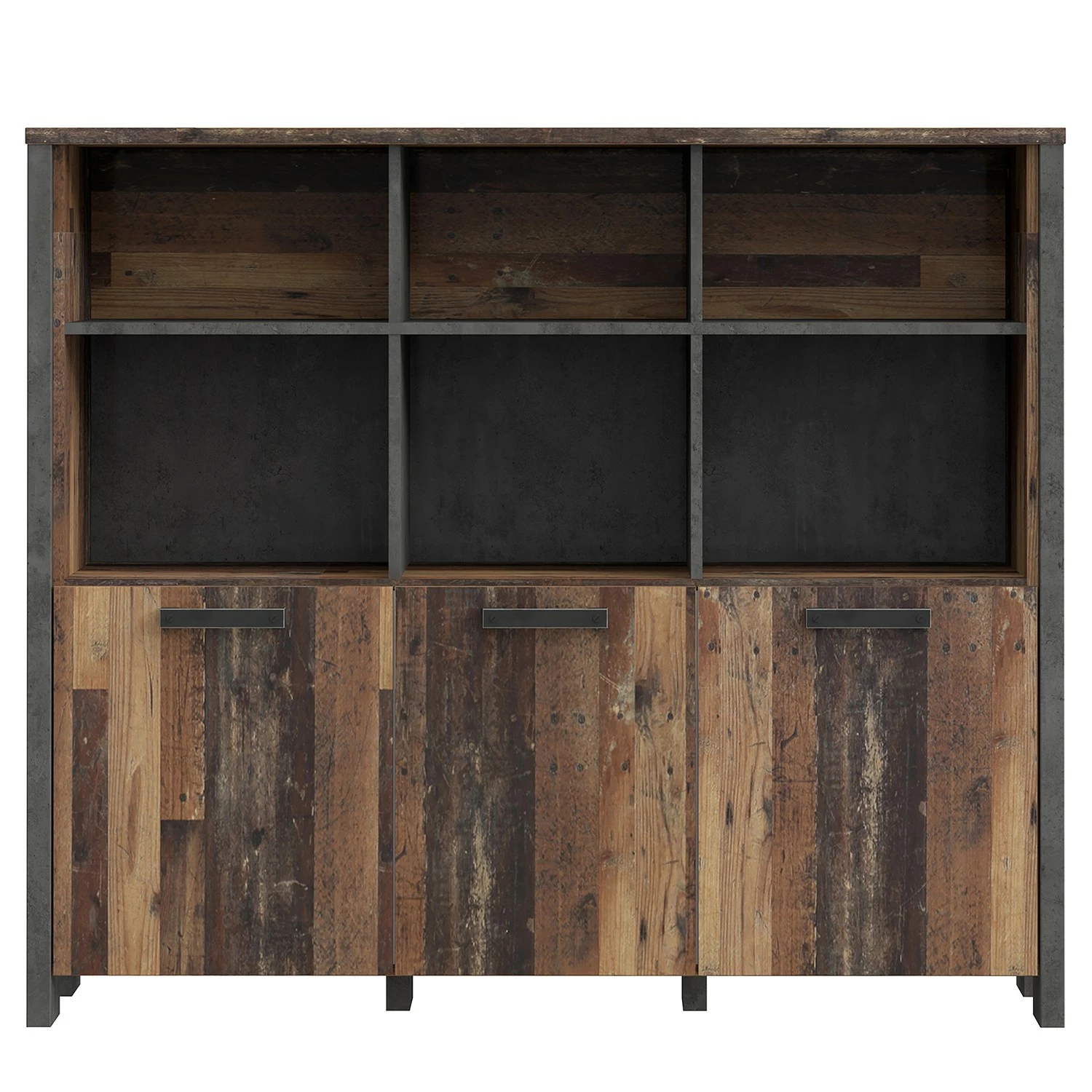 Fredriks Büroregal Clifford - Altholz Dekor / Dunkelgrau 5 Fredriks Büroregal Clifford - Altholz Dekor / Dunkelgrau – Bild 3