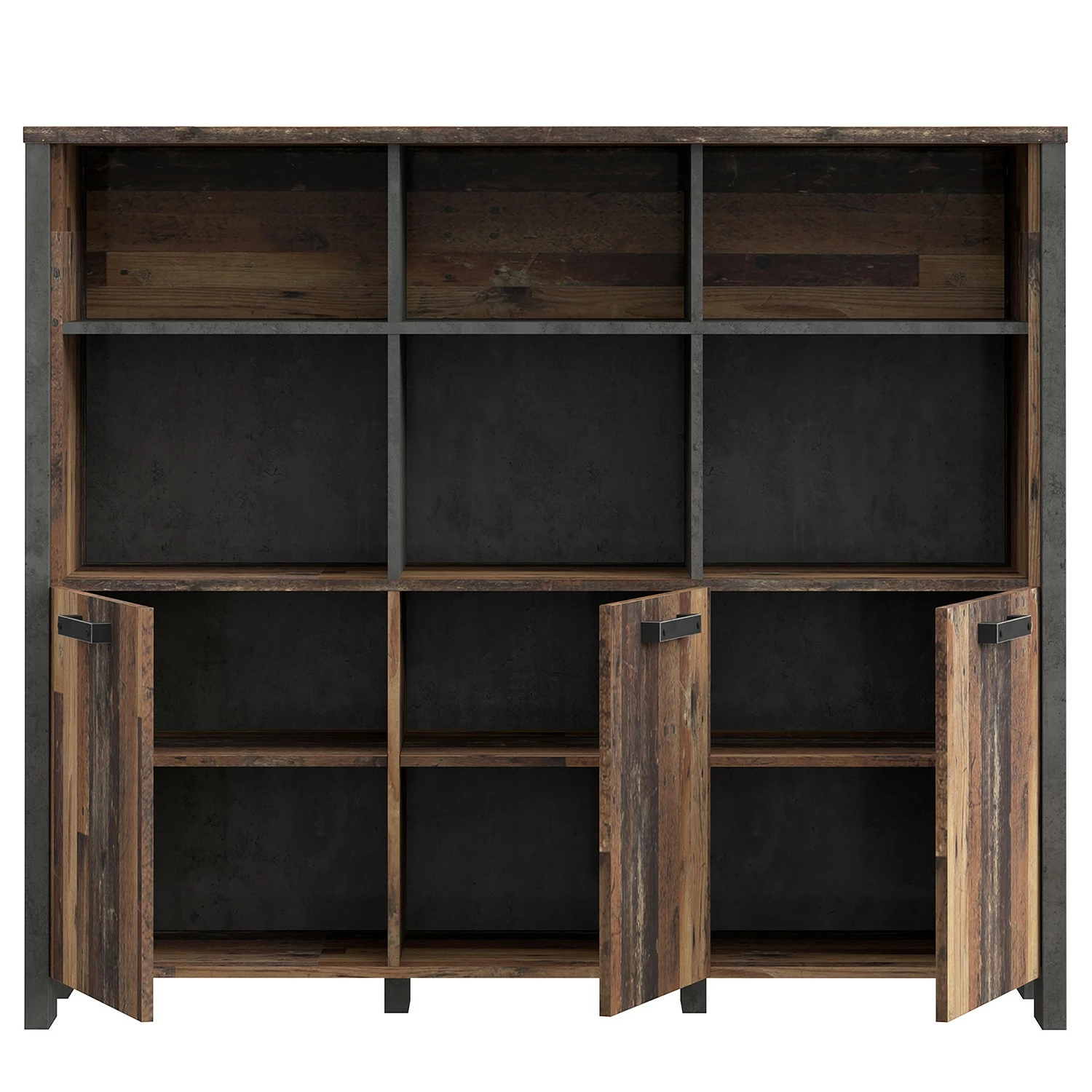 Fredriks Büroregal Clifford - Altholz Dekor / Dunkelgrau 6 Fredriks Büroregal Clifford - Altholz Dekor / Dunkelgrau – Bild 4