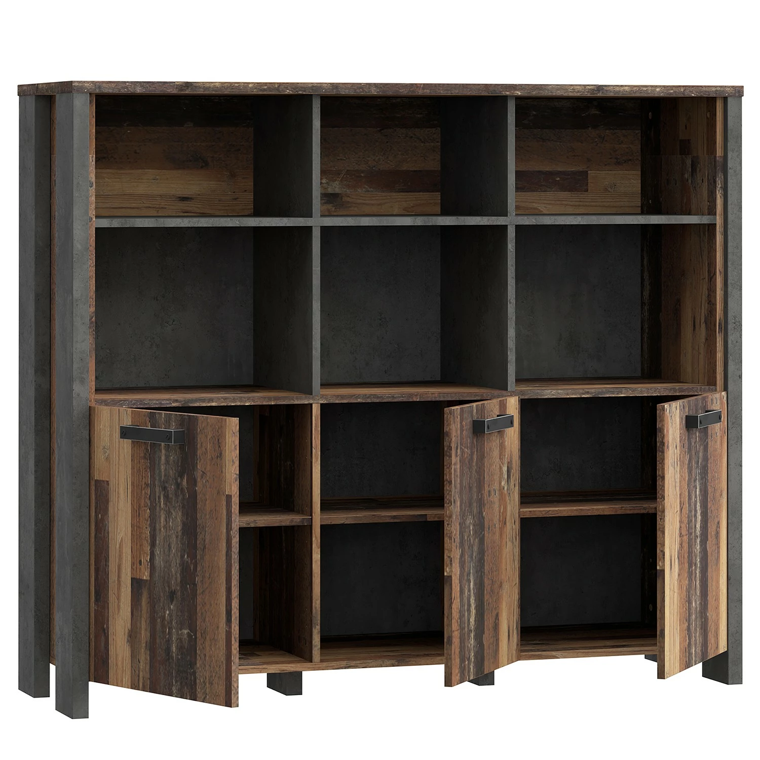Fredriks Büroregal Clifford - Altholz Dekor / Dunkelgrau 7 Fredriks Büroregal Clifford - Altholz Dekor / Dunkelgrau – Bild 5