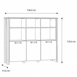 Fredriks Büroregal Clifford - Altholz Dekor / Dunkelgrau 16 Fredriks Büroregal Clifford - Altholz Dekor / Dunkelgrau -Büromöbel Verkaufsgeschäft 1000348167 220505 500 SKETCH DETAILS P000000001000348167 sketch