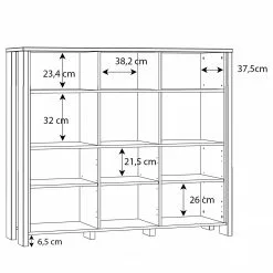 Fredriks Büroregal Clifford - Altholz Dekor / Dunkelgrau 17 Fredriks Büroregal Clifford - Altholz Dekor / Dunkelgrau -Büromöbel Verkaufsgeschäft 1000348167 220505 501 SKETCH DETAILS P000000001000348167 sketch