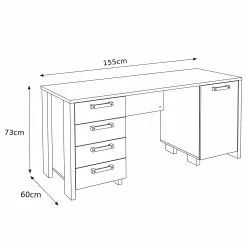 Fredriks Schreibtisch Clifford - Altholz Dekor / Dunkelgrau -Büromöbel Verkaufsgeschäft 1000348174 220505 500 SKETCH DETAILS P000000001000348174 sketch