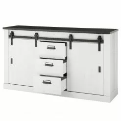 Ridgevalley Sideboard Shutter I - Pinie Weiß Dekor -Büromöbel Verkaufsgeschäft 1000348674 220505 040 DETAILS P000000001000348674