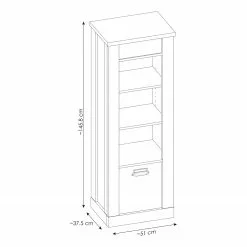 Ridgevalley Regal Shutter - Pinie Weiß Dekor -Büromöbel Verkaufsgeschäft 1000348683 220505 500 SKETCH DETAILS P000000001000348683 sketch