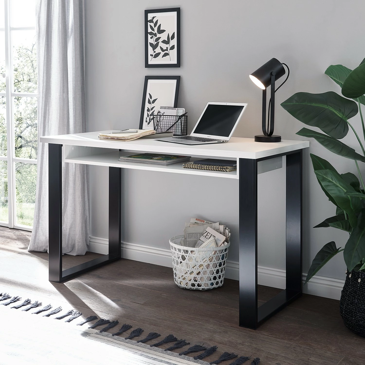 Ridgevalley Schreibtisch Shutter - Pinie Weiß Dekor 4 Ridgevalley Schreibtisch Shutter - Pinie Weiß Dekor – Bild 2