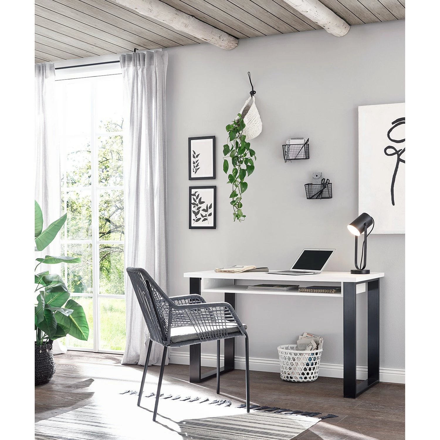 Ridgevalley Schreibtisch Shutter - Pinie Weiß Dekor 5 Ridgevalley Schreibtisch Shutter - Pinie Weiß Dekor – Bild 3