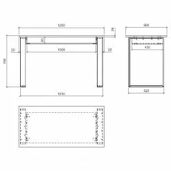 Ridgevalley Schreibtisch Shutter - Pinie Weiß Dekor 17 Ridgevalley Schreibtisch Shutter - Pinie Weiß Dekor -Büromöbel Verkaufsgeschäft 1000348686 220505 501 SKETCH DETAILS P000000001000348686 sketch